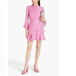 Saloni Larissa metallic pink dress. Size 4. Great condition